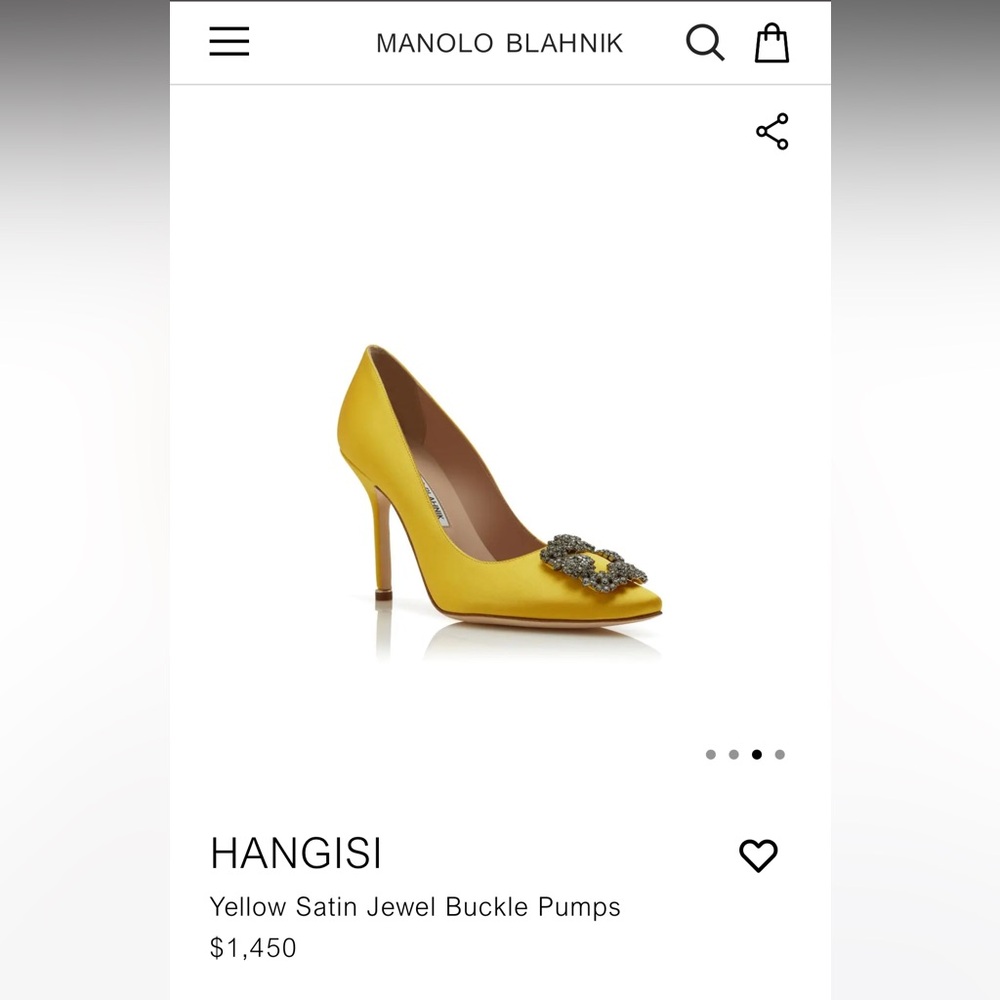 Manolo Blahnik Hangisi Yellow Satin Crystal Pumps – 105mm